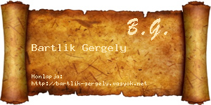 Bartlik Gergely névjegykártya